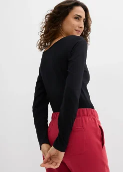 bonprix bonprix Body de manga larga (2 unidades) Negro-blanco