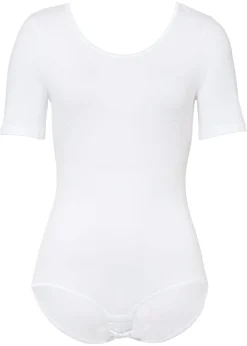 bonprix bonprix Body de media manga con algodón Blanco Best