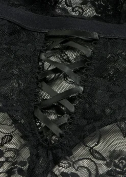 bonprix VENUS Body de tanga con abertura Negro Sale