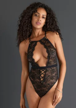 bonprix VENUS Body de tanga con abertura Negro Sale