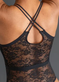 bonprix VENUS Body de tanga con abertura Negro Sale