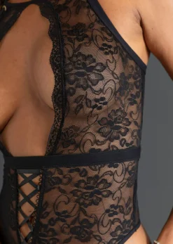bonprix VENUS Body de tanga con abertura Negro Sale