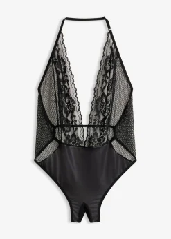 bonprix VENUS Body de tanga con abertura Negro Sale
