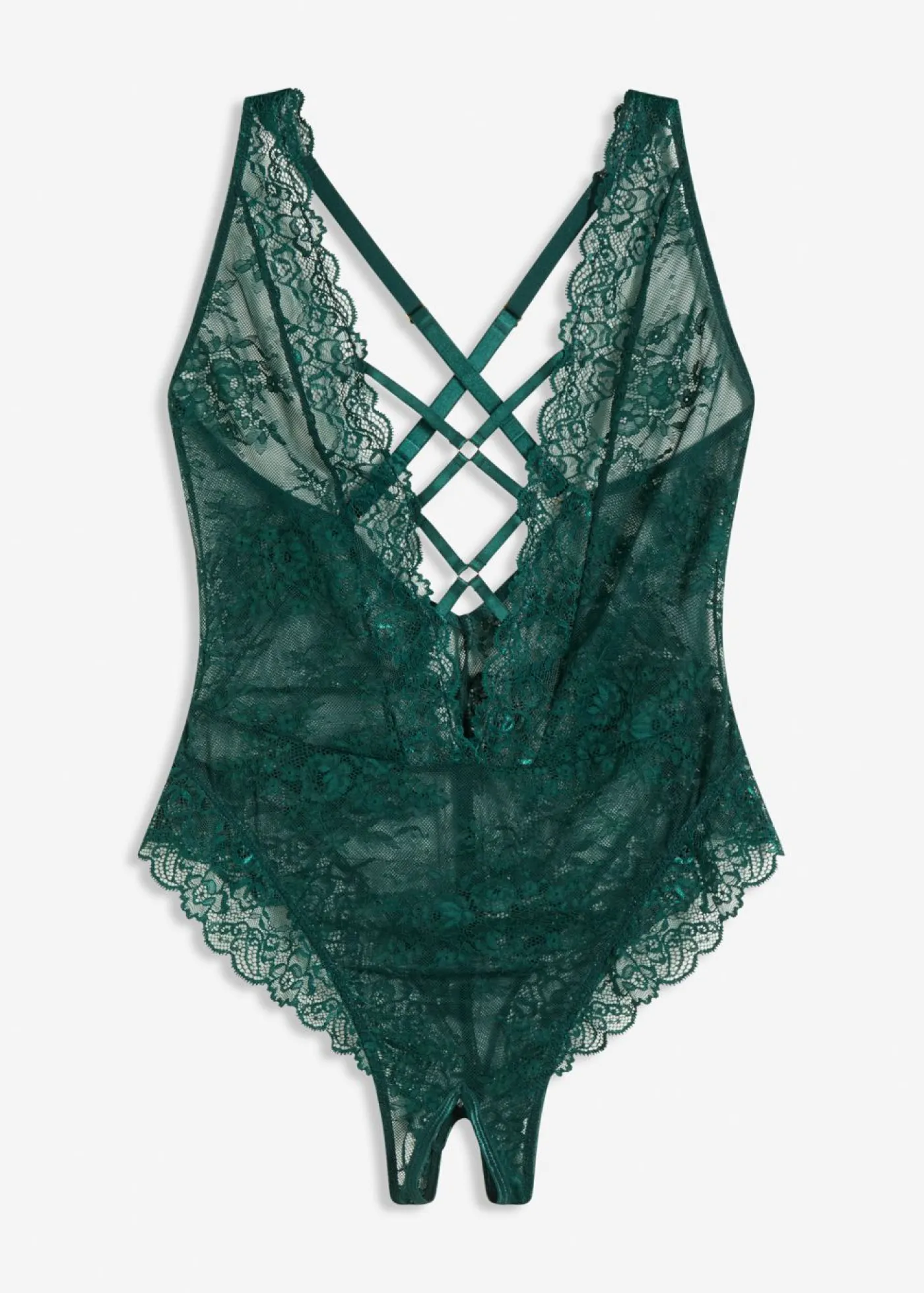 bonprix bonprix Body de tanga con abertura Verde oscuro Online