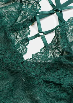 bonprix bonprix Body de tanga con abertura Verde oscuro Online