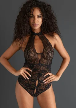 bonprix VENUS Body de tanga con abertura Negro