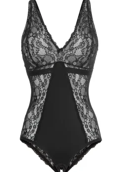 bonprix bonprix Body sin aros con encaje delicado Negro/maquillaje Online