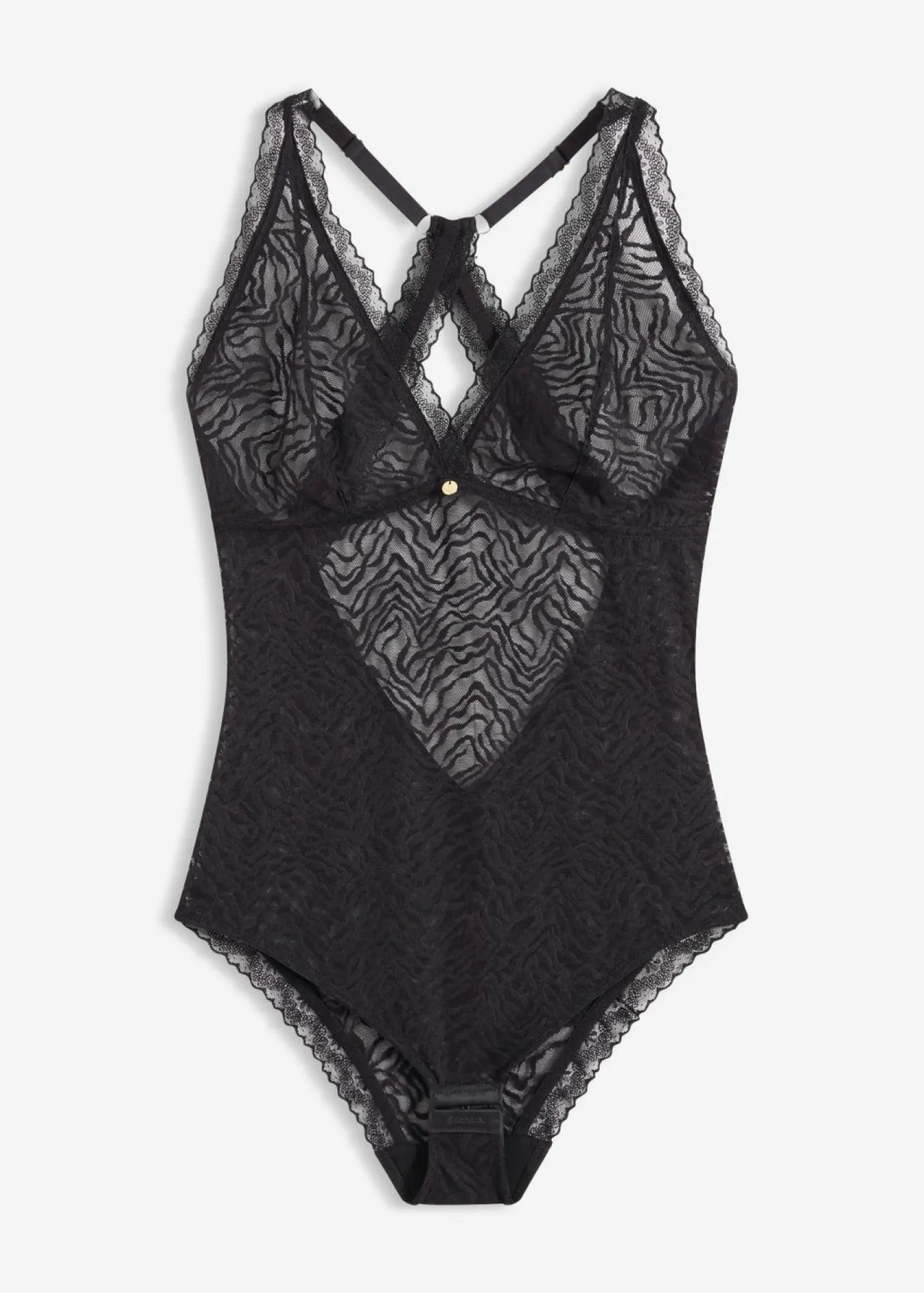 bonprix bonprix Body sin aros con encaje delicado Negro Discount