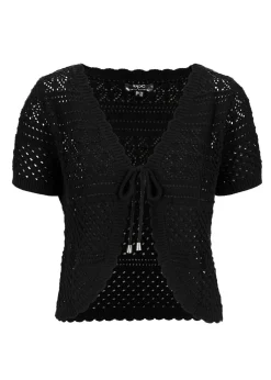 bonprix bonprix Bolero corto de ganchillo Negro