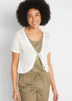 bonprix bonprix Bolero corto de ganchillo Blanco Sale