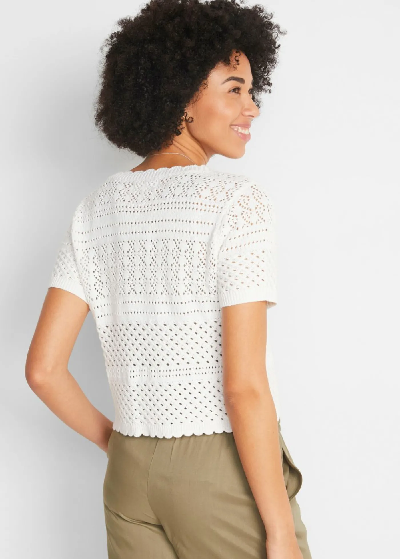 bonprix bonprix Bolero corto de ganchillo Blanco Sale