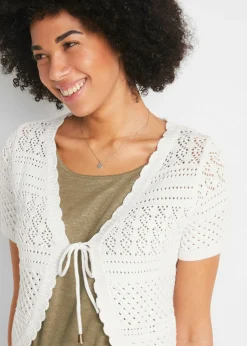 bonprix bonprix Bolero corto de ganchillo Blanco Sale