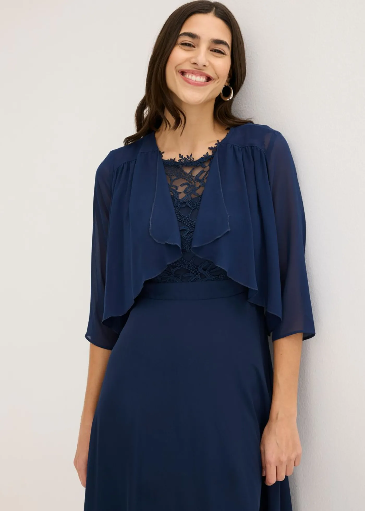 bonprix bonprix Bolero de gasa fina Azul oscuro Best