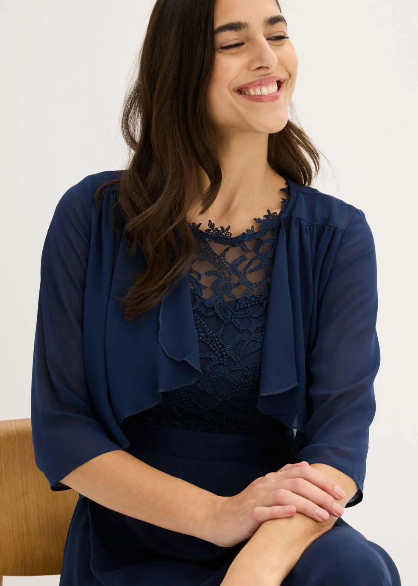 bonprix bonprix Bolero de gasa fina Azul oscuro Best