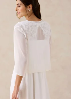 bonprix bonprix Bolero de gasa fina Blanco lana Online