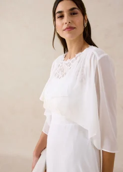 bonprix bonprix Bolero de gasa fina Blanco lana Online