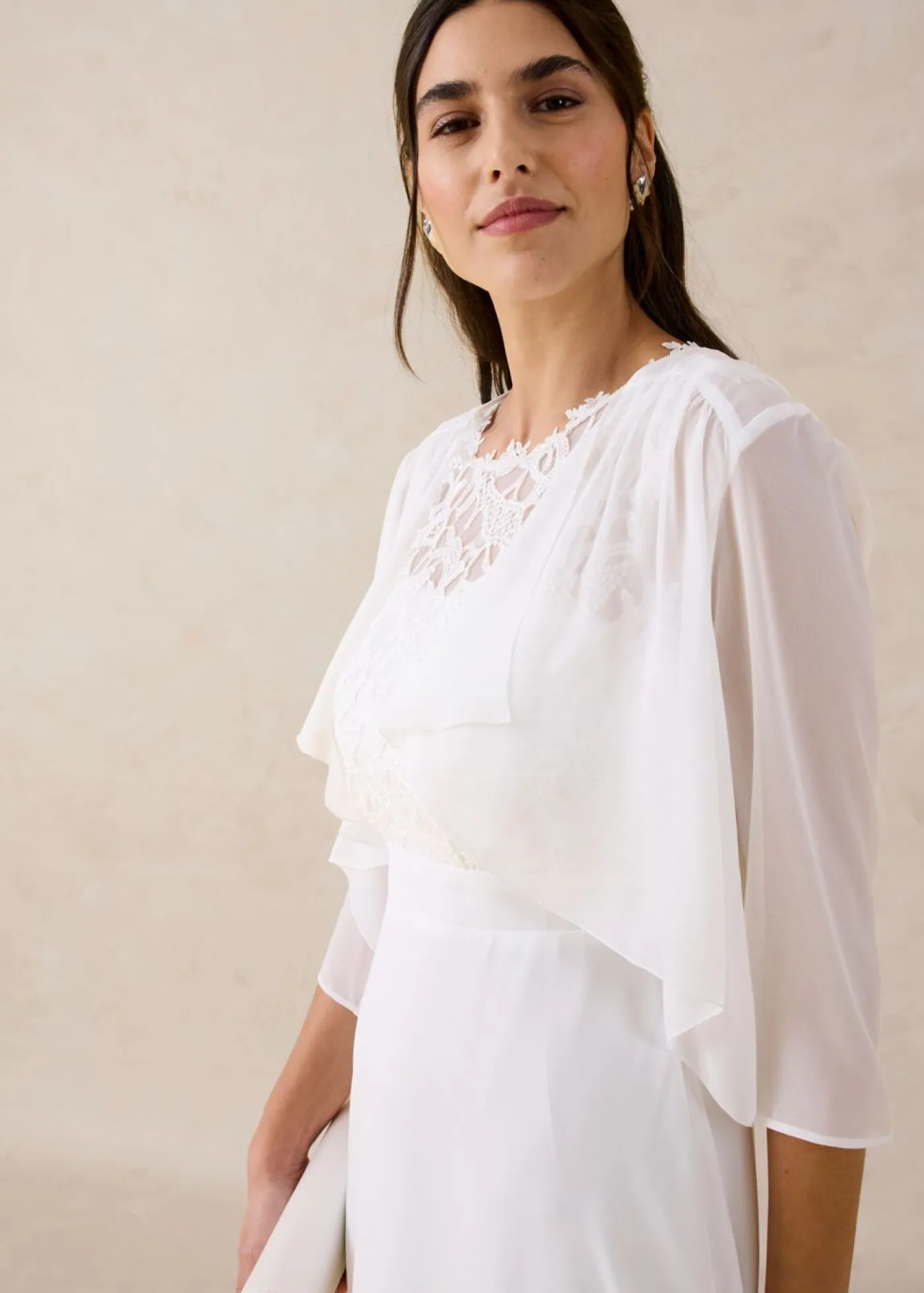 bonprix bonprix Bolero de gasa fina Blanco lana Online