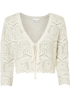 bonprix bonprix Bolero de punto ajour Blanco