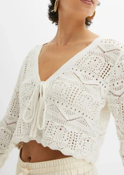 bonprix bonprix Bolero de punto ajour Blanco