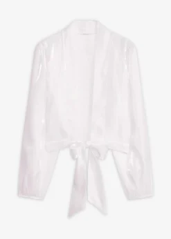 bonprix bonprix Bolero de tul fino con detalle de lazo Blanco lana Sale