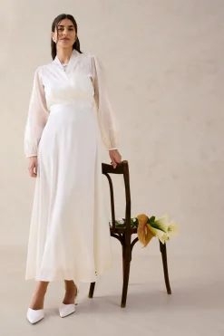 bonprix bonprix Bolero de tul fino con detalle de lazo Blanco lana Sale
