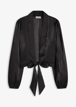 bonprix bonprix Bolero de tul fino con detalle de lazo Negro New