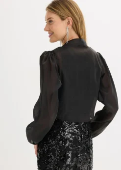bonprix bonprix Bolero de tul fino con detalle de lazo Negro New