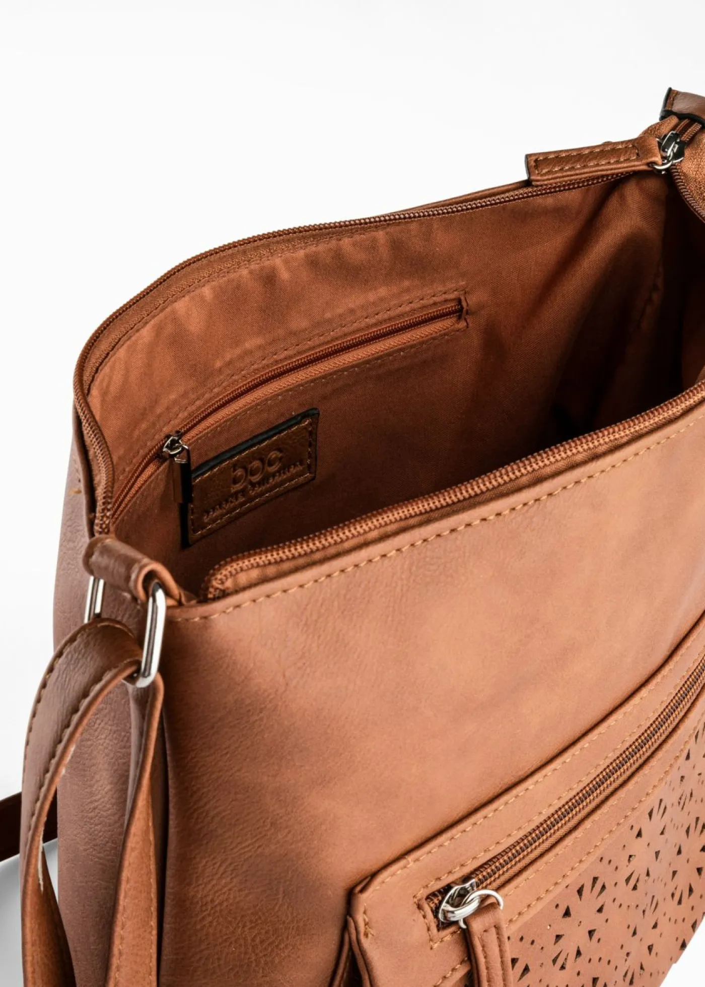 bonprix bonprix Bolso bandolera con bolsillos exteriores decorativos Coñac Discount
