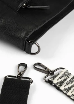 bonprix bonprix Bolso bandolera con correa intercambiable Negro/blanco sarga Discount