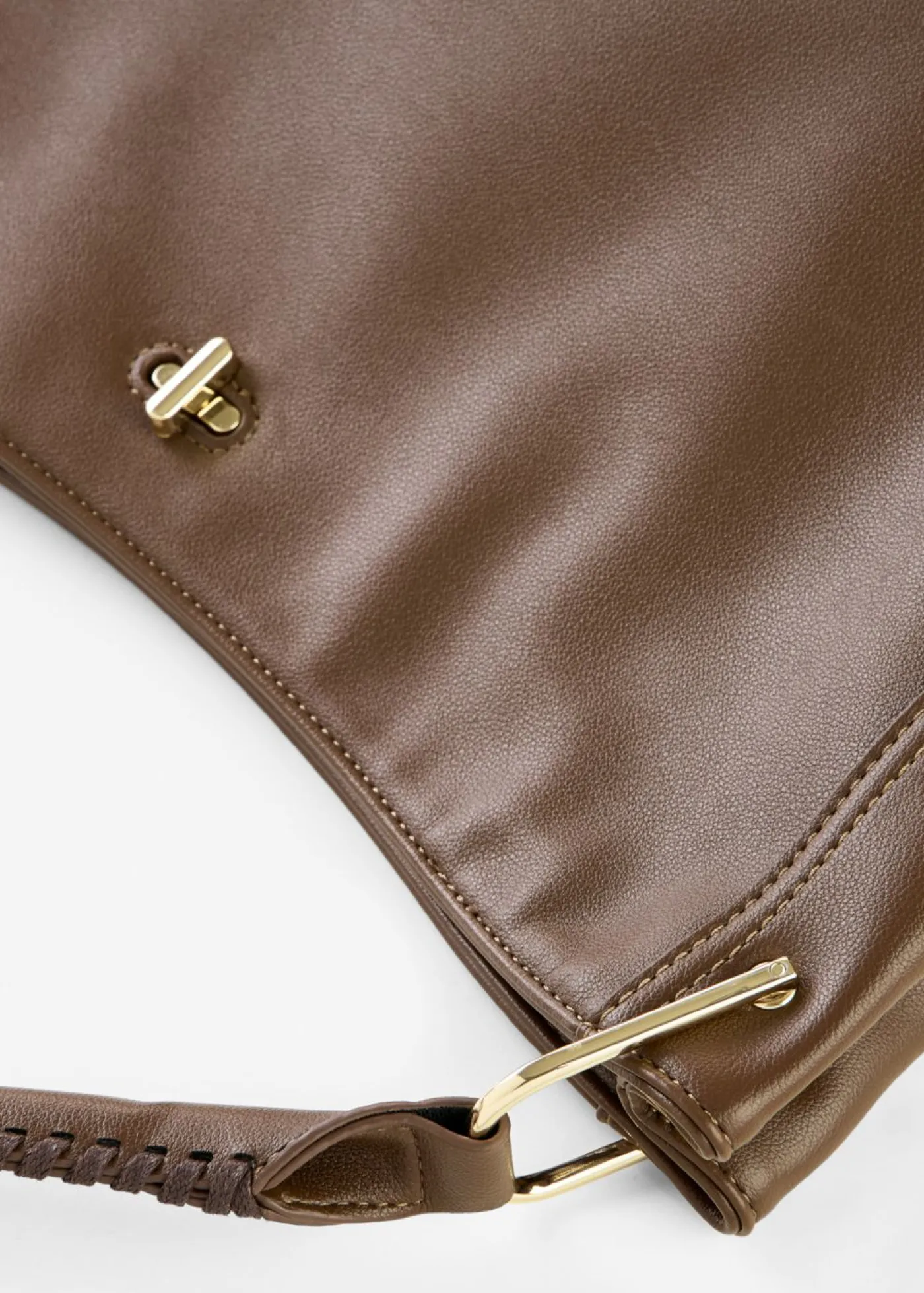 bonprix bonprix Bolso bandolera con detalle de correa marrón Discount