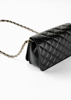bonprix bonprix Bolso bandolera con pespunte decorativo Negro-dorado Best