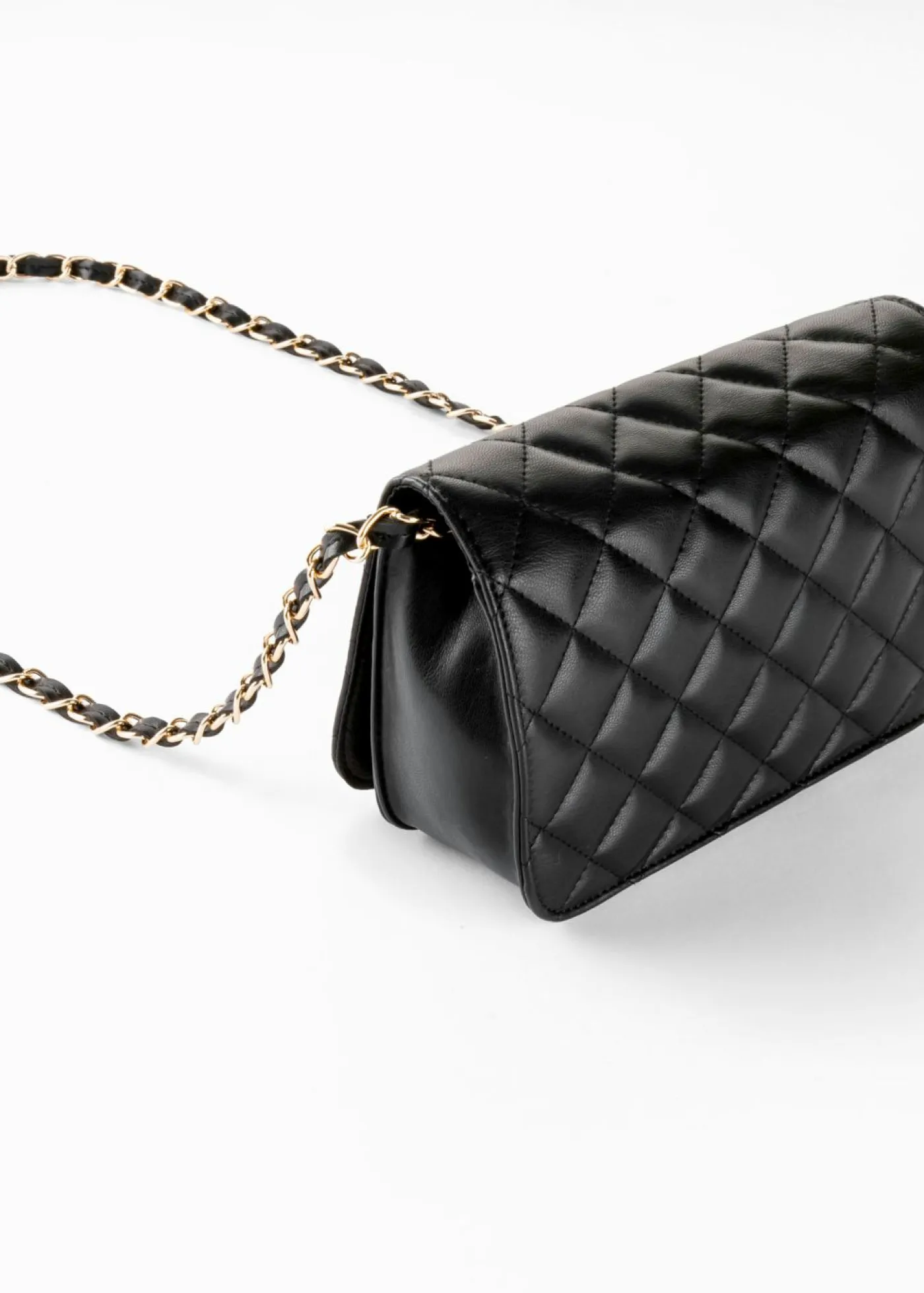 bonprix bonprix Bolso bandolera con pespunte decorativo Negro-dorado Best