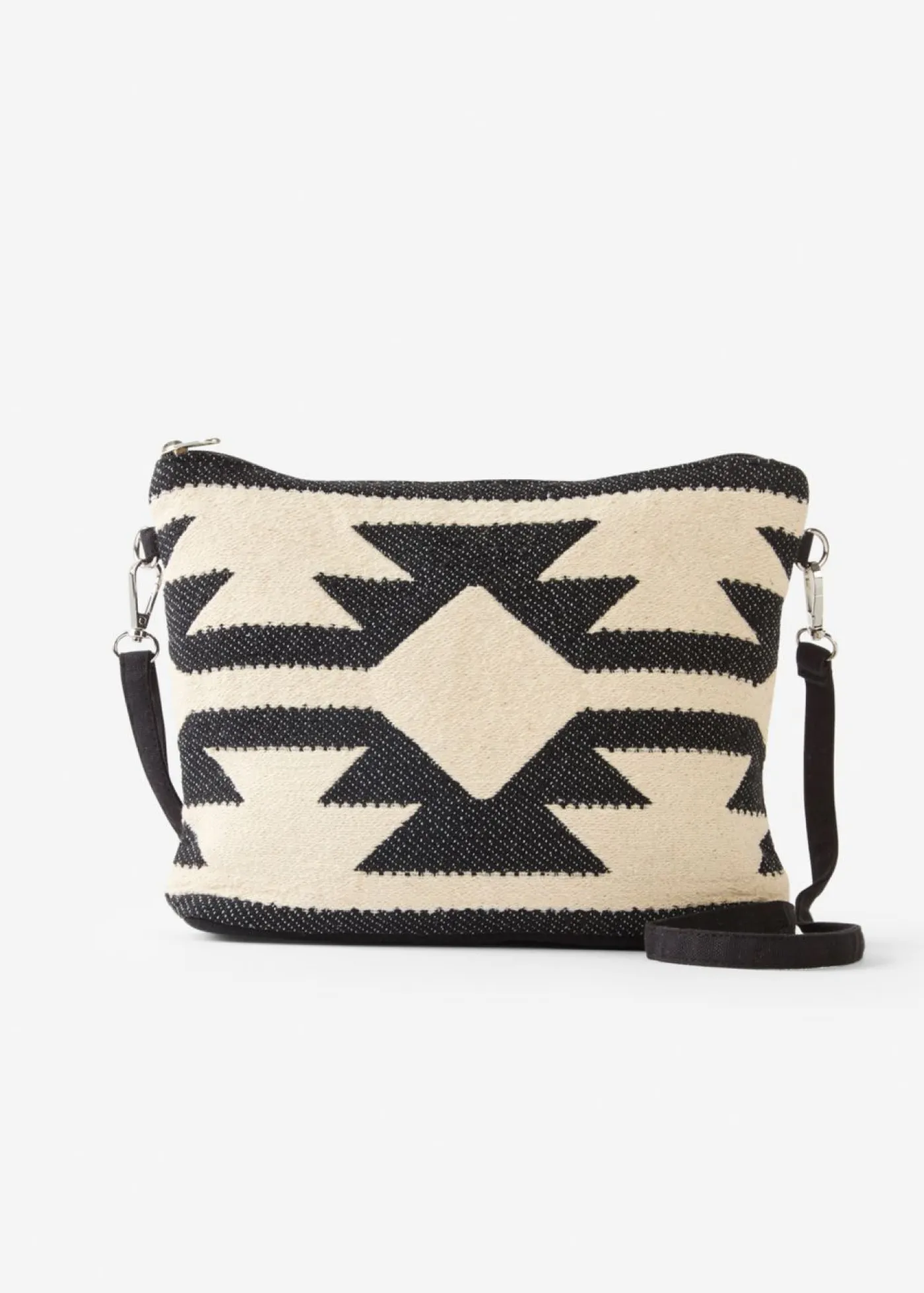 bonprix bonprix Bolso bandolera de lona Beige natural/negro con estampado gráfico Best