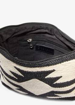 bonprix bonprix Bolso bandolera de lona Beige natural/negro con estampado gráfico Best