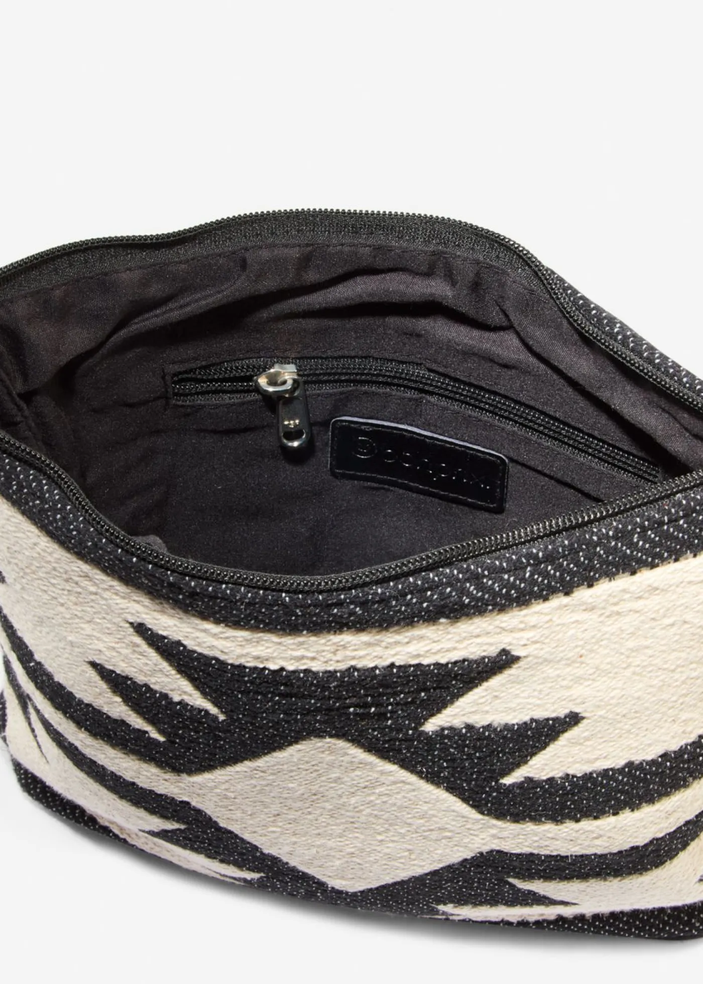 bonprix bonprix Bolso bandolera de lona Beige natural/negro con estampado gráfico Best