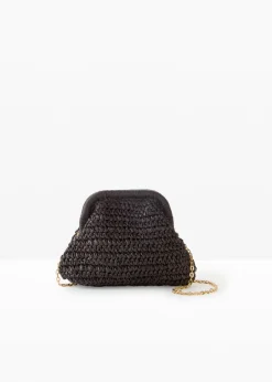 bonprix bonprix Bolso bandolera de paja Negro Clearance
