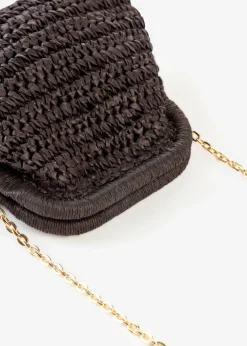bonprix bonprix Bolso bandolera de paja Negro Clearance