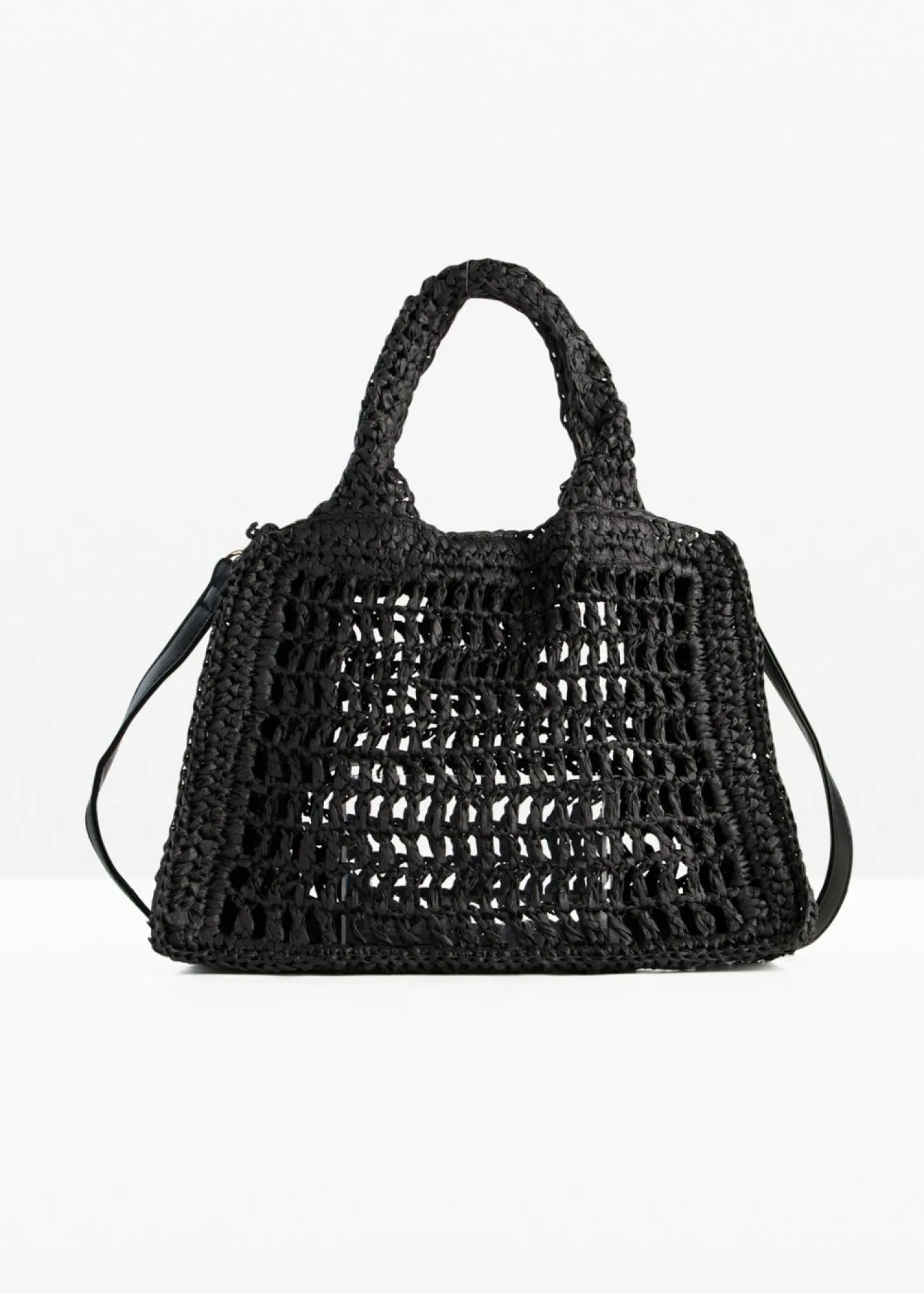 bonprix bonprix Bolso bandolera de paja Negro New