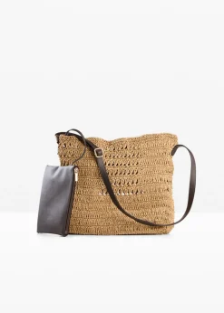 bonprix bonprix Bolso bandolera de paja Beige natural Discount