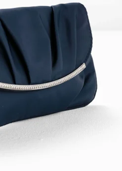 bonprix bonprix Bolso clutch con decoración de pedrería Azul marino Sale