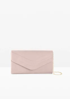 bonprix bonprix Bolso clutch con detalles de solapa Rosa claro New