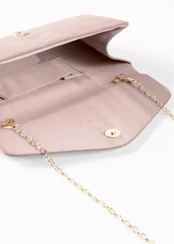 bonprix bonprix Bolso clutch con detalles de solapa Rosa claro New