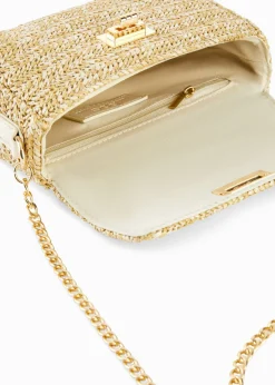 bonprix bonprix Bolso de estilo bandolera de paja Natural-dorado New