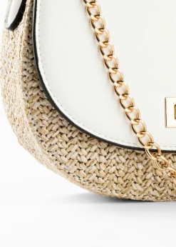bonprix bonprix Bolso de estilo bandolera de paja Blanco-crudo Discount