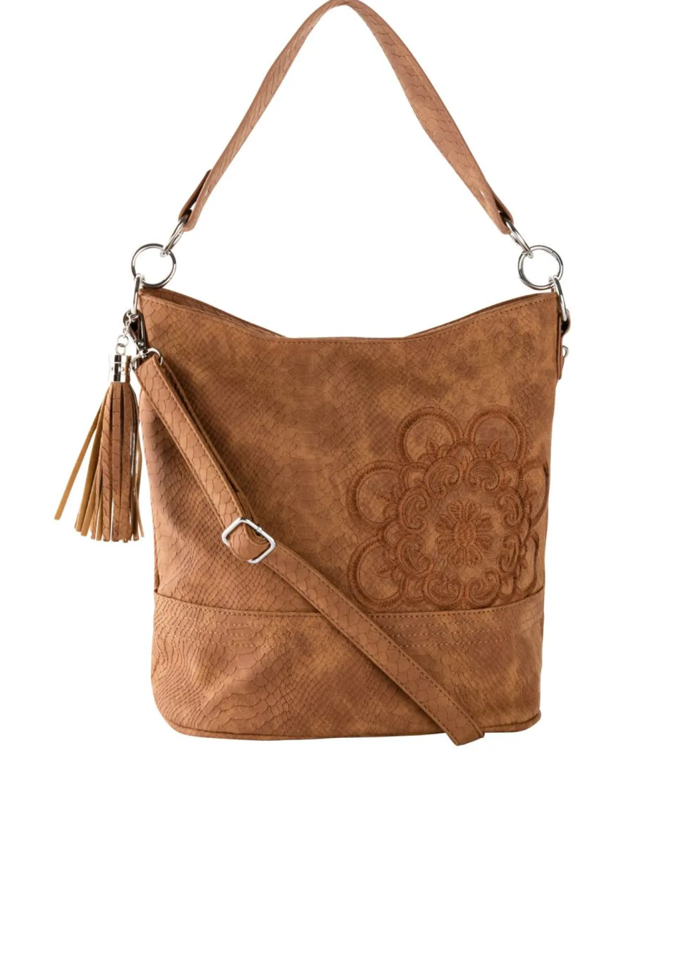 bonprix bonprix Bolso de mano con bordado Coñac Discount