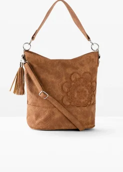 bonprix bonprix Bolso de mano con bordado Coñac Discount