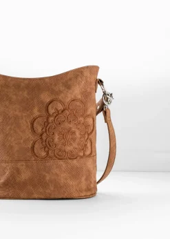 bonprix bonprix Bolso de mano con bordado Coñac Discount