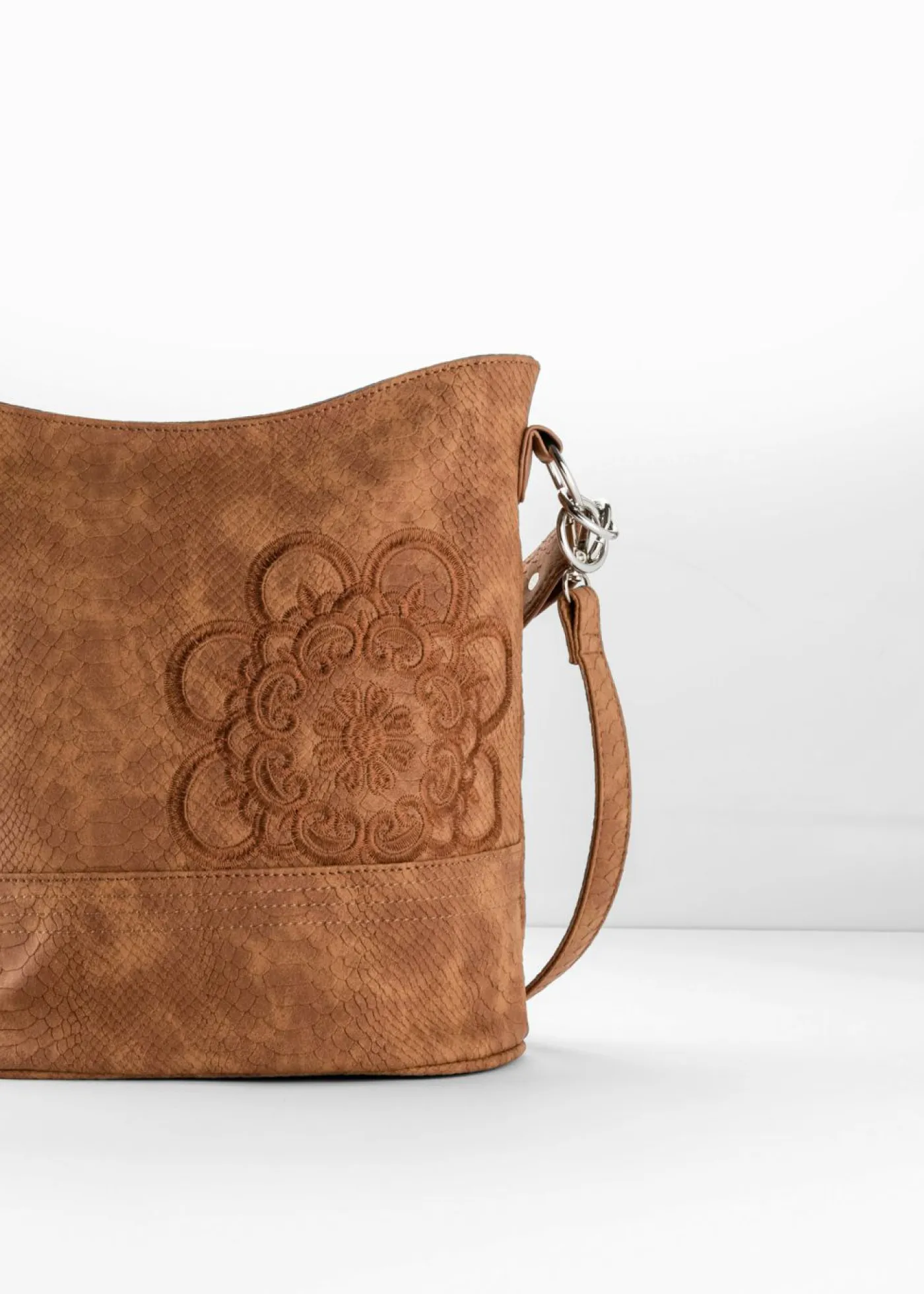 bonprix bonprix Bolso de mano con bordado Coñac Discount