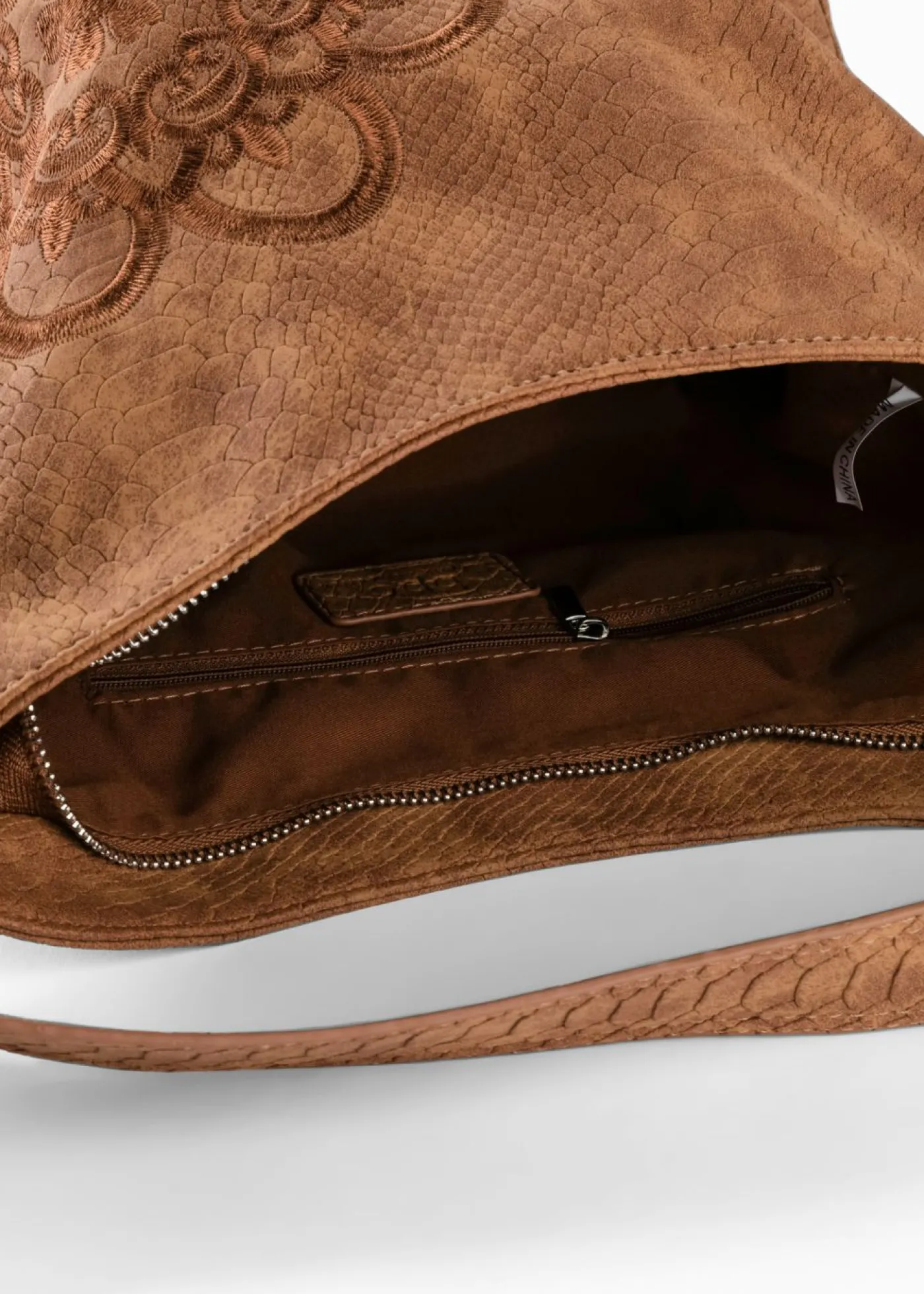bonprix bonprix Bolso de mano con bordado Coñac Discount