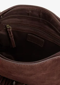 bonprix bonprix Bolso de mano de cuero Marrón oscuro Sale
